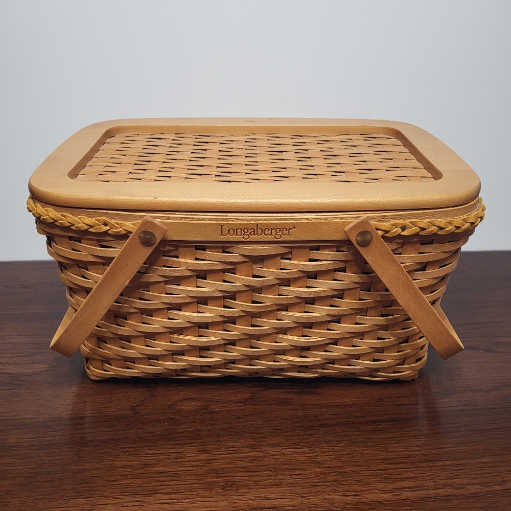 Signed Longaberger 2000 Founder's Day Market Basket Lid Protector Memory Of Dave